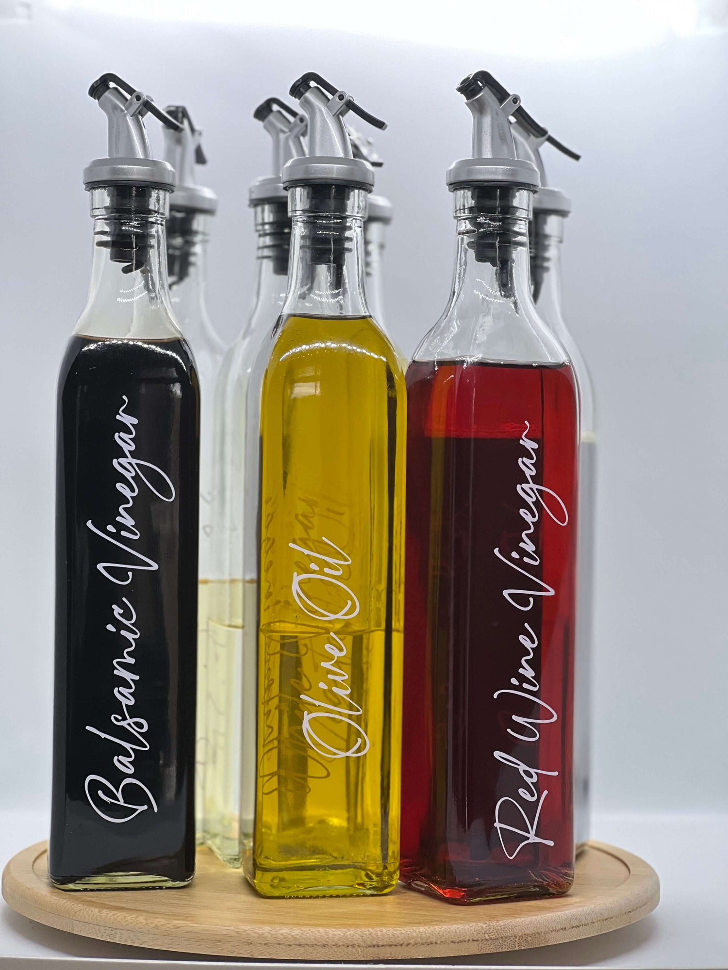 Oil Bottle w/ Pourer - Glass 500ml - 4 Pack